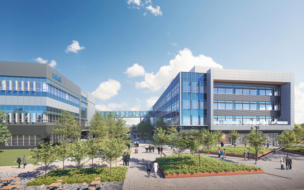 Ansichten des geplanten Intel-Campus bei Magdeburg. Abbildung: Intel Corporation