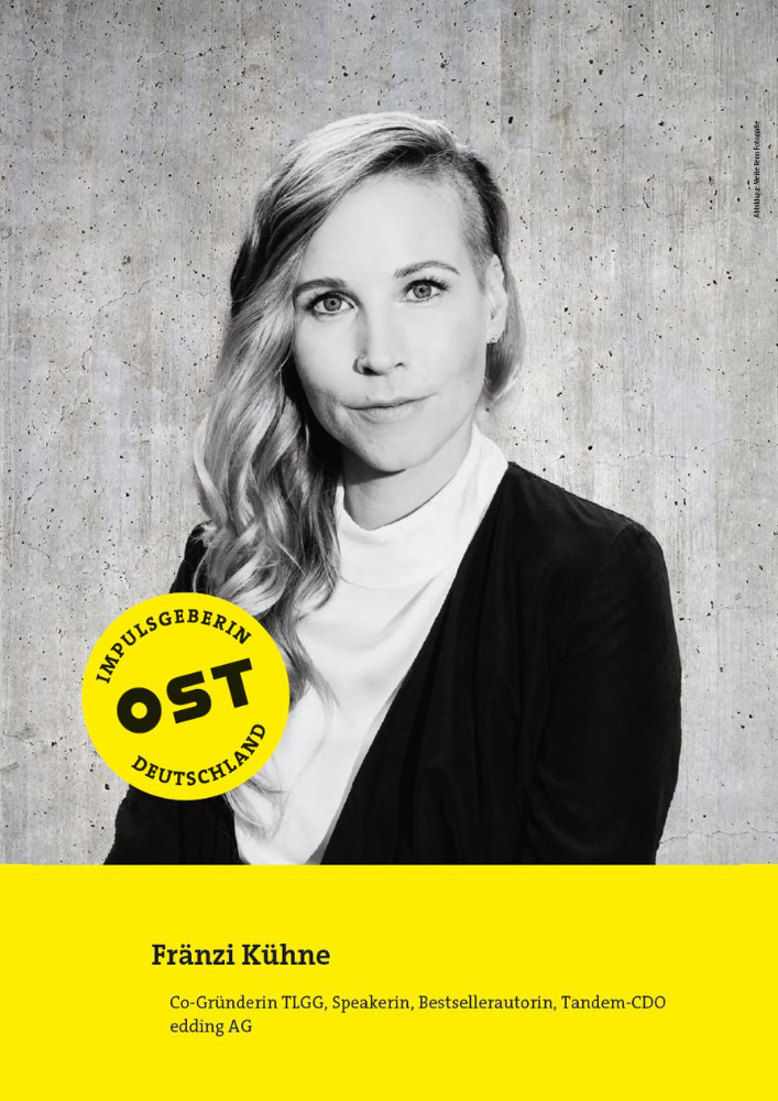 Fränzi Kühne, Co-Gründerin TLGG, Speakerin, Bestsellerautorin, Tandem-CDO, edding AG. Abbildung: Meike Kenn Fotografie