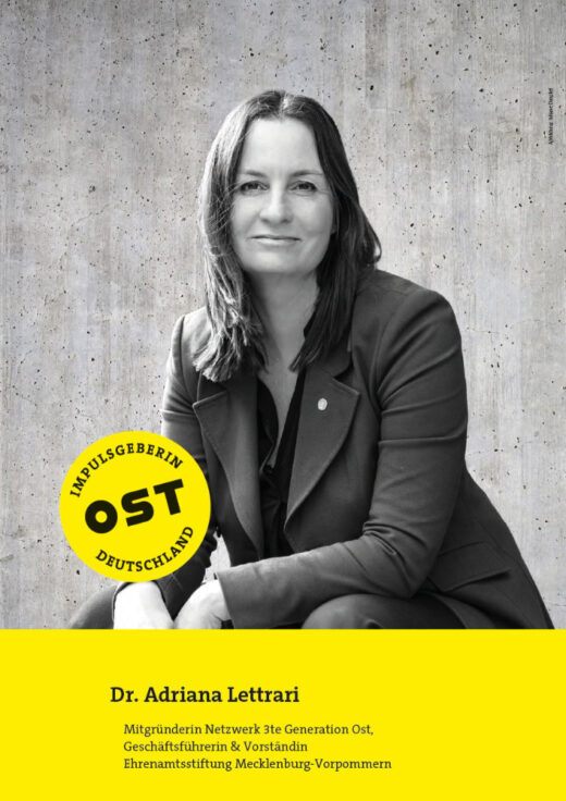 Dr. Adriana Lettrari, Mitgründerin Netzwerk 3te Generation Ost, Geschäftsführerin & Vorständin, Ehrenamtsstiftung Mecklenburg-Vorpommern. Abbildung: Juliane Dunckel
