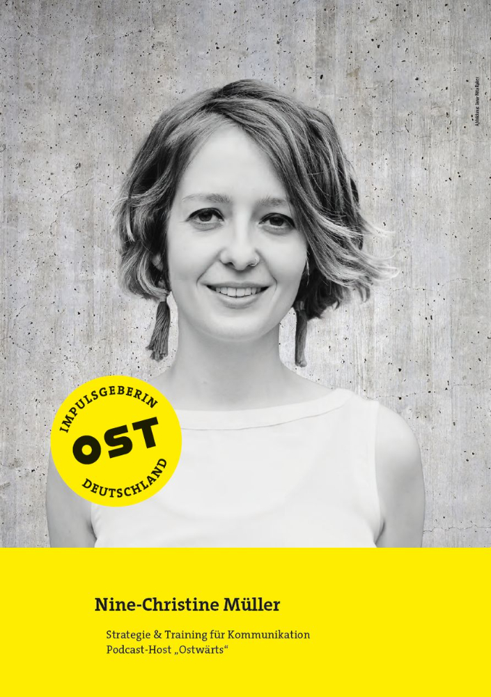 Nine-Christine Müller, Strategie & Training für Kommunikation, Podcast-Host „Ostwärts“. Abbildung: Jana-Nita Raker
