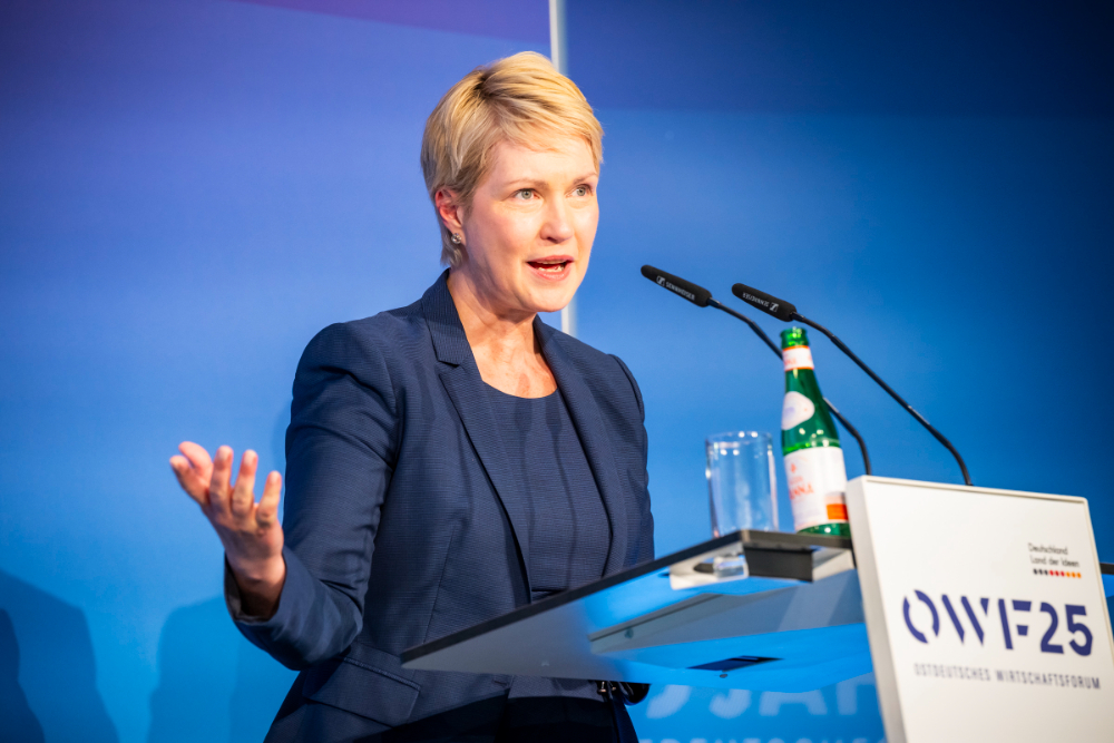 Ostdeutschland hat etwas einzubringen: Chancen und Lösungsmöglichkeiten. So Ministerpräsidentin Manuela Schwesig. Abbildung: Deutschland - Land der Ideen/Bernd Brundert