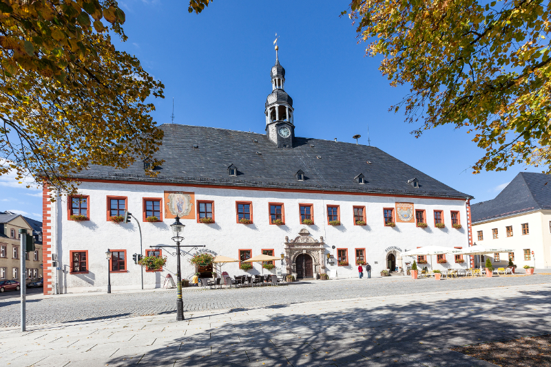 Das Rathaus von Marienberg. Abbildung: Marko Borrmann/Welterbe Montanregion Erzgebirge e.V.