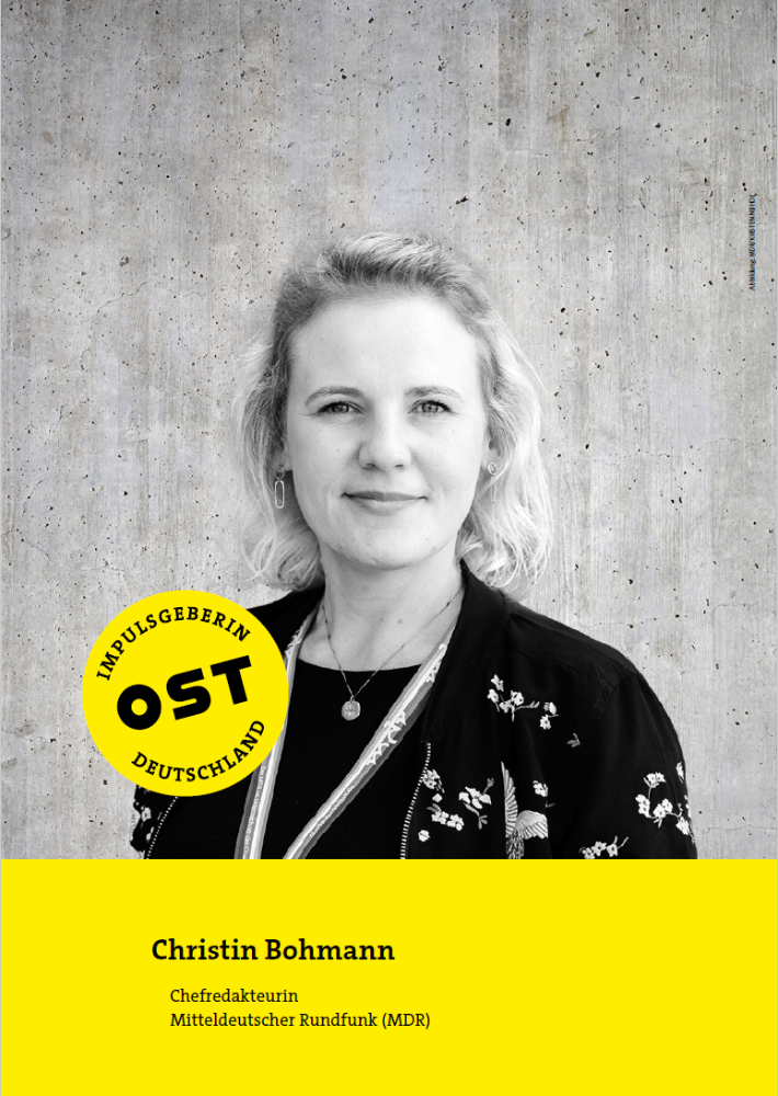 Christin Bohmann Chefredakteurin Mitteldeutscher Rundfunk (MDR). Abbildung: MDR/KIRSTEN NIJHOF