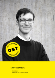Torsten Menzel: Wir & Ihr. Wie viel „Wir“ tut dem Osten gut? Torsten Menzel, Verknüpfer, Netzwerk 3te Generation Ost. Abbildung: Reine Chahine