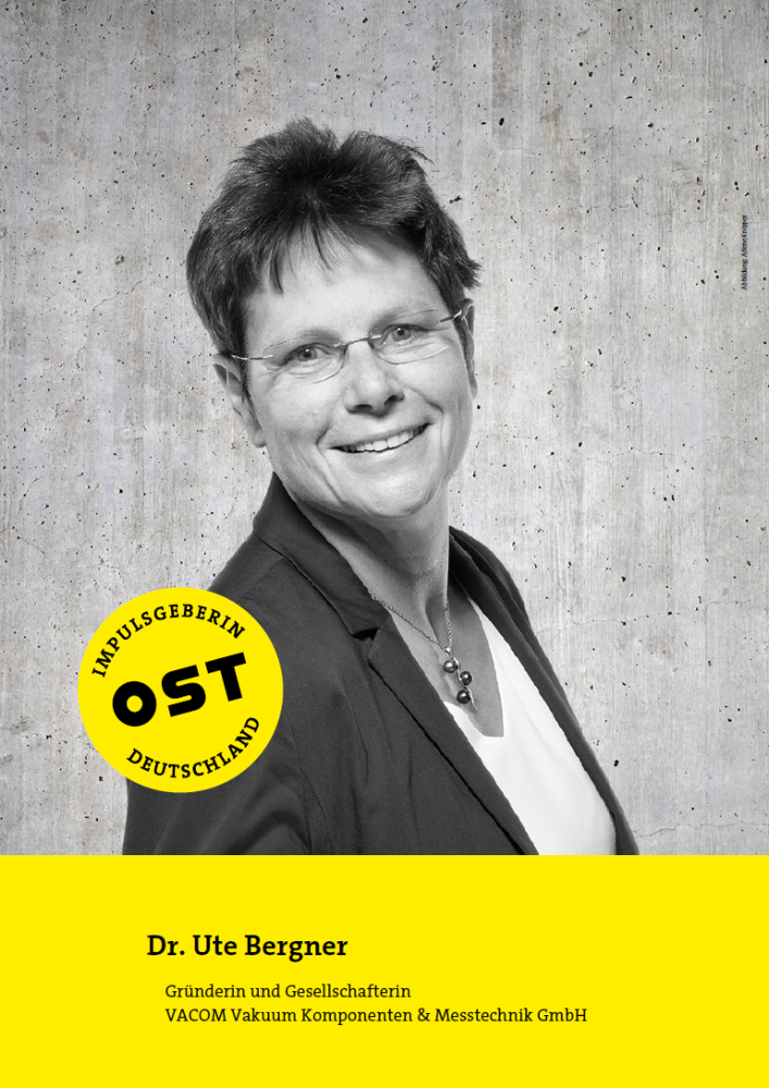 Dr. Ute Bergner, Gründerin und Gesellschafterin VACOM Vakuum Komponenten & Messtechnik GmbH. Abbildung: Arlene Knipper