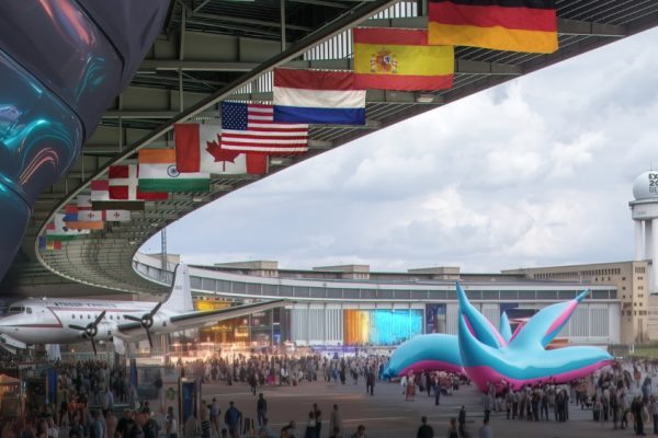Das Konzept für die mögliche Expo sieht auch einen urbanen Satellitenstandort in Tempelhof vor. Abbildung: Expo 2035 Berlin GmbH
