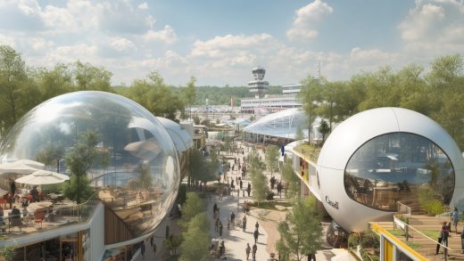 Das Konzept für die mögliche Expo sieht auch einen urbanen Satellitenstandort in Tegel vor. Abbildung: Expo 2035 Berlin GmbH