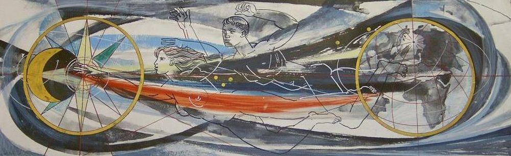 Das Bildfries „Der Mensch gestaltet seine Welt“ befand sich im ehemaligen Ministerium für Auswärtige Angelegenheiten der DDR. Es ist beim Abriss des Gebäudes verloren gegangen. Abbildung: SpreeTom, Wikimedia Commons