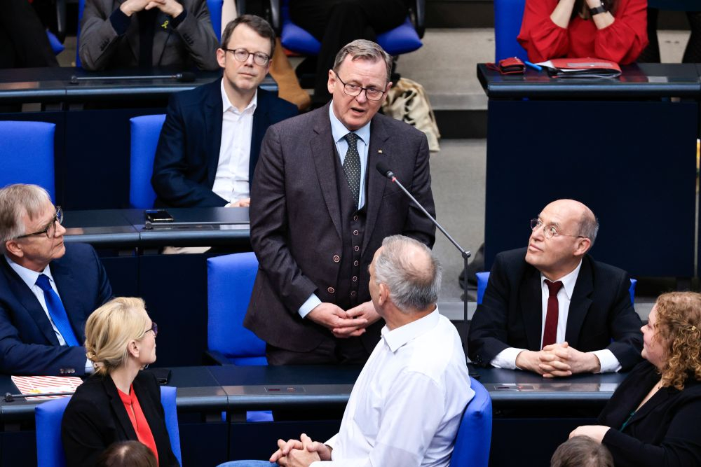 25. März 2025: Bodo Ramelow nimmt die Wahl zum Vizepräsidenten des 21. Deutschen Bundestages an. Abbildung: Tobias Koch/Deutscher Bundestag