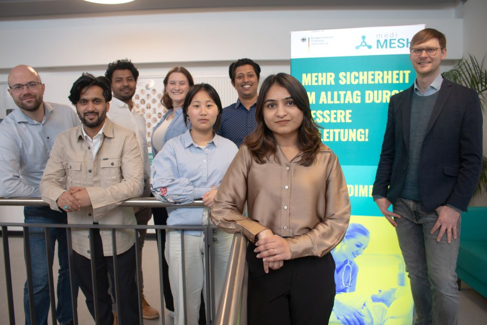 Das Team von Meshwerk. Das Unternehmen hat laut Geschäftsführer Dr. Enrico Pannicke gute Wachstumschancen und ist für den Wirtschaftspreis Sachsen-Anhalt nominiert. Abbildung: Kathrain Graubaum, Meshwerk