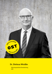 Dr. Dietmar Woidke: Wo stehen wir heute? Das Verhältnis von Ost und West in Deutschland Dr. Dietmar Woidke, Ministerpräsident Brandenburg (SPD). Abbildung: Uwe Kloessing